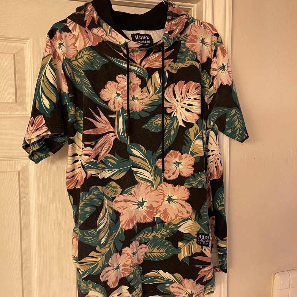 HUGE floral hooded Tee